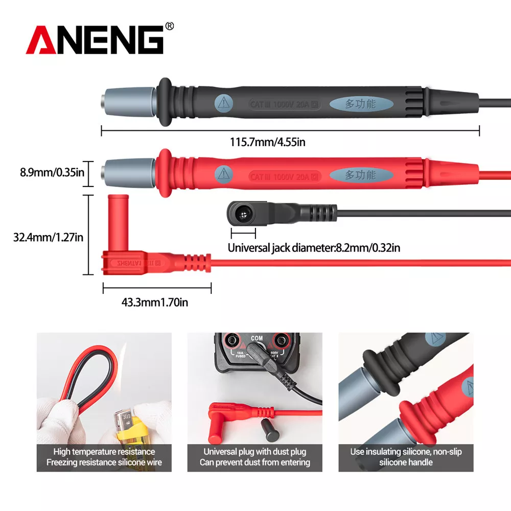 Aneng PT1028 22 pcs Test Lead Kit Multimeter Cable Set